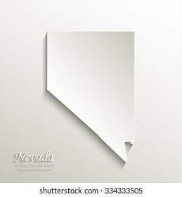 Nevada map card paper 3D natural vector