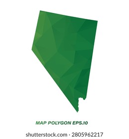 NEVADA map in geometric Green polygonal style modern design on white background. Vector illustration.
