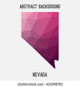 Nevada map in geometric polygonal style.Abstract tessellation,modern design background. Vector illustration EPS8