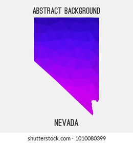Nevada map in geometric polygonal,mosaic style.Abstract tessellation,modern design background,low poly. Vector illustration.