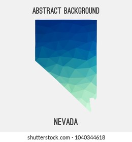 Nevada map in geometric polygonal,mosaic style.Abstract tessellation,modern design background,low poly. Geometric cover, mockup. Vector illustration.