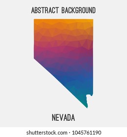 Nevada map in geometric polygonal,mosaic style.Abstract tessellation,modern design background,low poly. Geometric cover, mockup. Vector illustration.