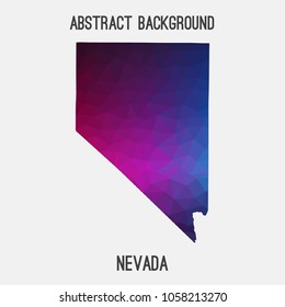 Nevada map in geometric polygonal,mosaic style.Abstract tessellation,modern design background,low poly. Geometric cover, mockup. Vector illustration.
