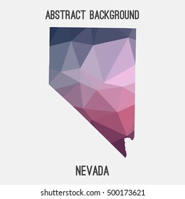 Nevada map in geometric polygonal,mosaic style.Abstract tessellation,modern design background,low poly. Vector illustration.