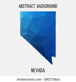 Nevada map in geometric polygonal,mosaic style.Abstract tessellation,modern design background,low poly. Vector illustration.