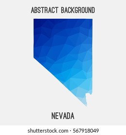 Nevada map in geometric polygonal,mosaic style.Abstract tessellation,modern design background. Vector illustration