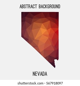 Nevada map in geometric polygonal,mosaic style.Abstract tessellation,modern design background. Vector illustration