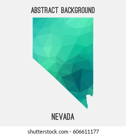 Nevada map in geometric polygonal,mosaic style.Abstract tessellation,modern design background,low poly. Vector illustration.