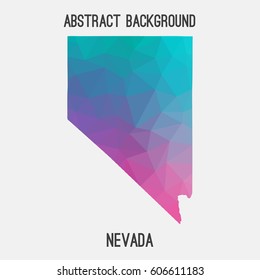 Nevada map in geometric polygonal,mosaic style.Abstract tessellation,modern design background,low poly. Vector illustration.