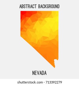 Nevada map in geometric polygonal,mosaic style.Abstract tessellation,modern design background,low poly. Vector illustration.