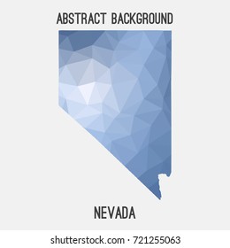 Nevada map in geometric polygonal,mosaic style.Abstract tessellation,modern design background,low poly. Vector illustration.