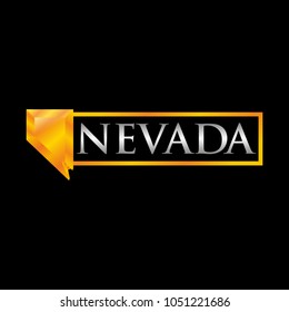 Nevada map with gold color. vector logo.