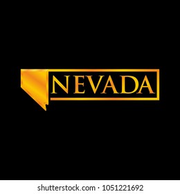 Nevada map with gold color. vector logo.