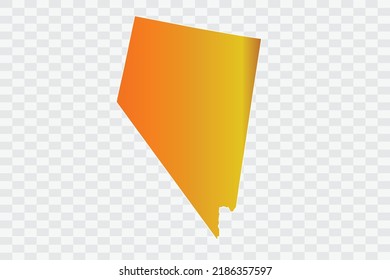 NEVADA Map Gold Dust Color on White Backgound png