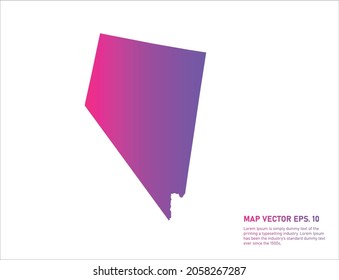 NEVADA map gradient color . on white background. 