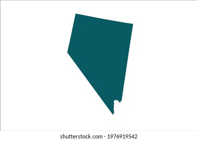 NEVADA Map Green Color on White Backgound