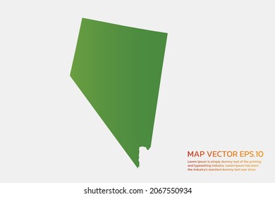 NEVADA map High Detailed green color. on white background. Abstract design vector illustration eps 10