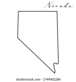 Nevada map high quality vector. American state simple hand made line drawing map