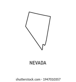 Nevada map icon isolated on white background. Vector illustration.
