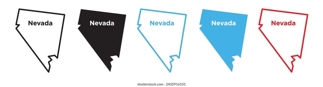 Nevada Karte Symbol Linie Kunstvektor