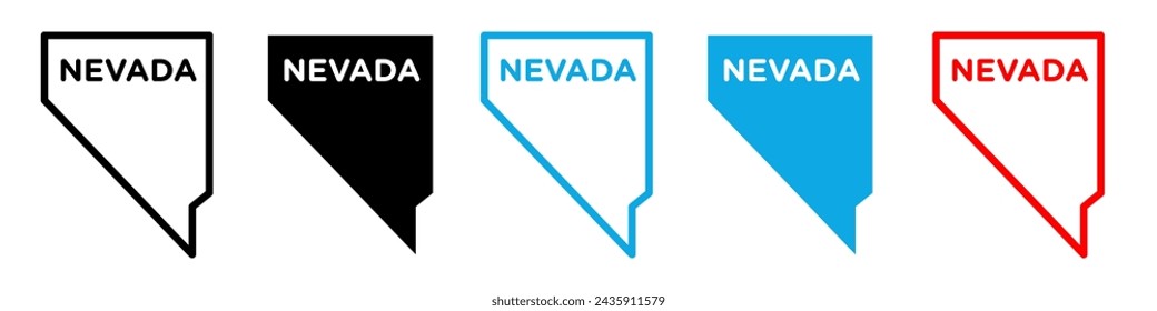 Nevada mapa icono logo conjunto vector