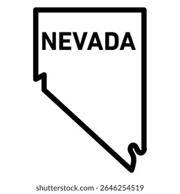 Nevada map icon outline set sign