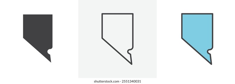 Nevada map icon pack. Vector illustration. EPS10