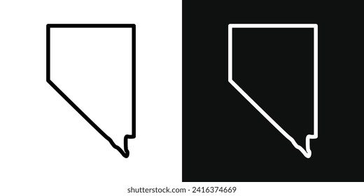 Conjunto de iconos del mapa de Nevada. ilustración vectorial.