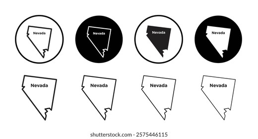 Nevada map icon Thin line art collection