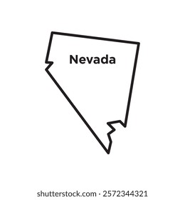 Nevada map icon Vector flat thin line illustration