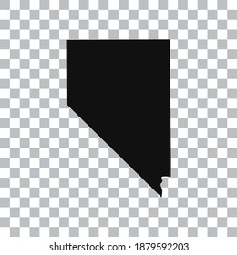 Nevada map isolated on transparent background. Black map for your design. Vector illustration, easy to edit.