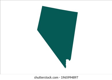 NEVADA map Olive green Color on White Backgound