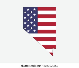Nevada Map on American Flag. NV, USA State Map on US Flag. EPS Vector Graphic Clipart Icon