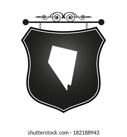 Nevada map on heraldic sign