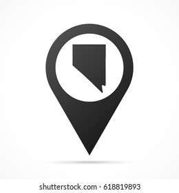 Nevada Map on location pin. Map pointer isolated on a white background.
Conceptual vector illustration.