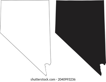 Nevada map on white background. Nevada State sign. Nevada map black outline state USA symbol. flat style.