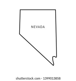 Nevada Map Outline Vector Design Template. Editable Stroke