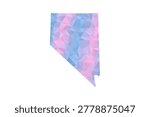 Nevada Map - Polygon Style Vector Illustration in Pastel Blue and Pink Gradient, Low Poly Geometric Design, Isolated on White Background for Infographics and Education.
