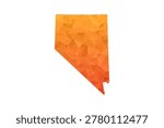 Nevada Map - Polygon Style Vector Illustration in Orange Gradient, Low Poly Geometric Design, Isolated on White Background for Infographics and Education.