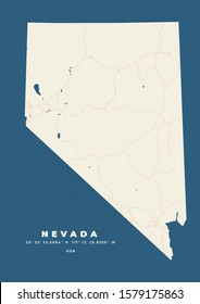 Nevada Map Road Poster Flyer Vector