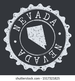 Nevada Map Seal. Silhouette Postal Passport Stamp. Round Vector Icon Postmark.