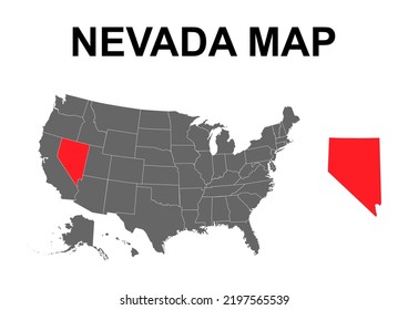 Nevada map shape, united states of america. Flat concept icon symbol vector illustration .