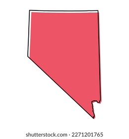 Nevada map shape, united states of america. Flat concept icon symbol vector illustration .