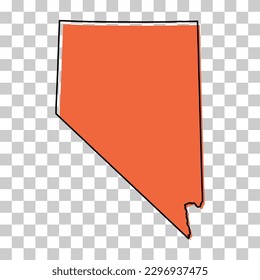 Nevada map shape, united states of america. Flat concept icon symbol vector illustration .