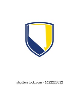 Nevada Map and Shield Logo Icon Template 001