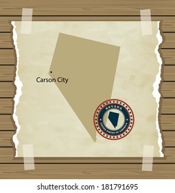 Nevada map with stamp vintage vector background