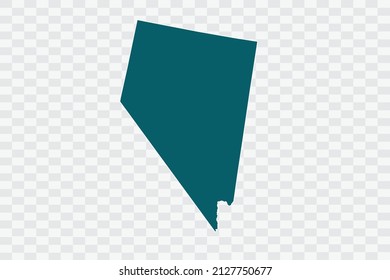 NEVADA Map Teal Green Color on Backgound png