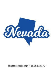 NEVADA Map Typography - Vector design.
