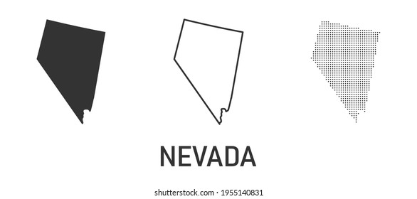 Nevada map. Map of the United States of America made of dots, line and whole. Vector illustration.