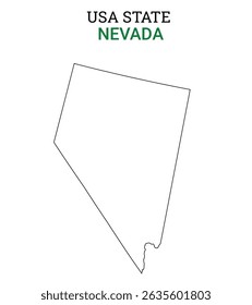 Nevada map of USA state. Nevada map vector illustration. Nevada vector map on white background.